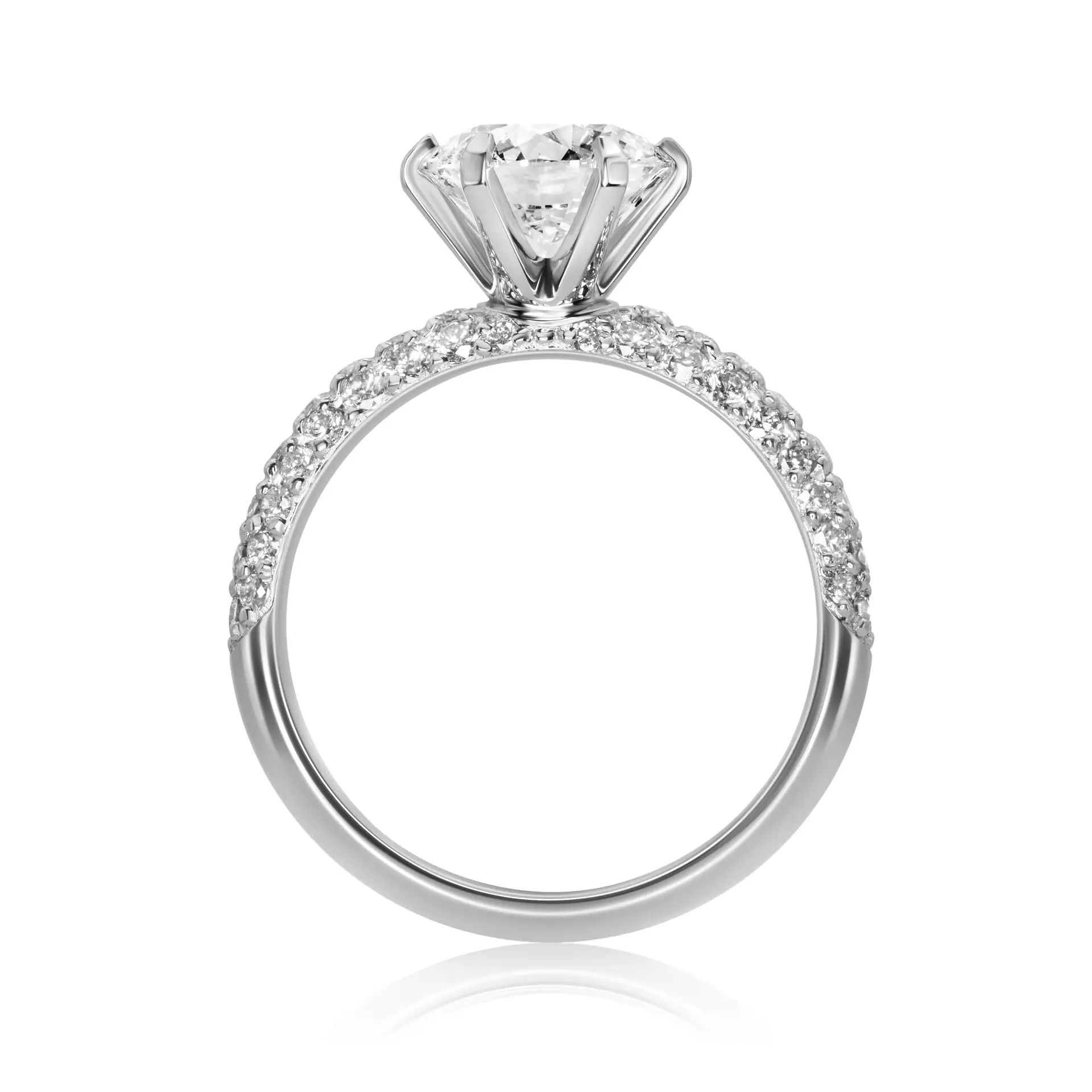 Classic Diamond Engagement Ring with Diamond Pave