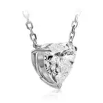 Heart Cut Diamond Pendant in White Gold